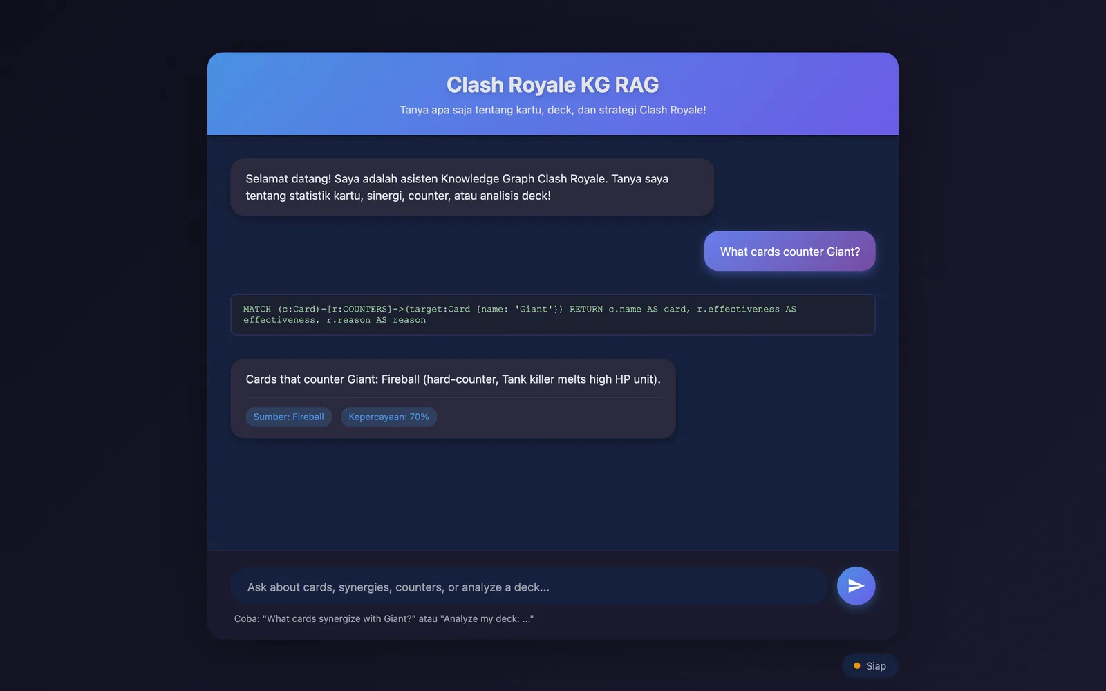 Clash Royale RAG: Teaching AI the Game screenshot 1