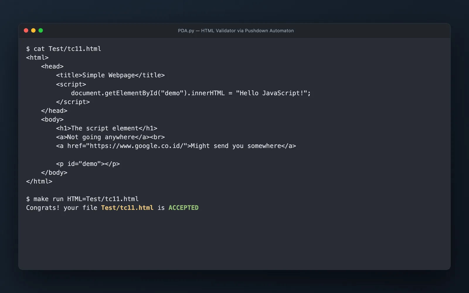 PyDA: HTML Parser screenshot 1