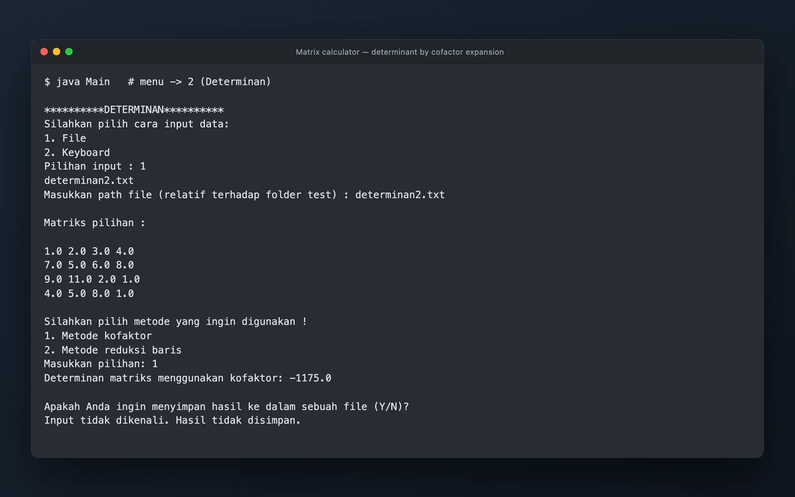 Chuakz: Matrix Calculator screenshot 1