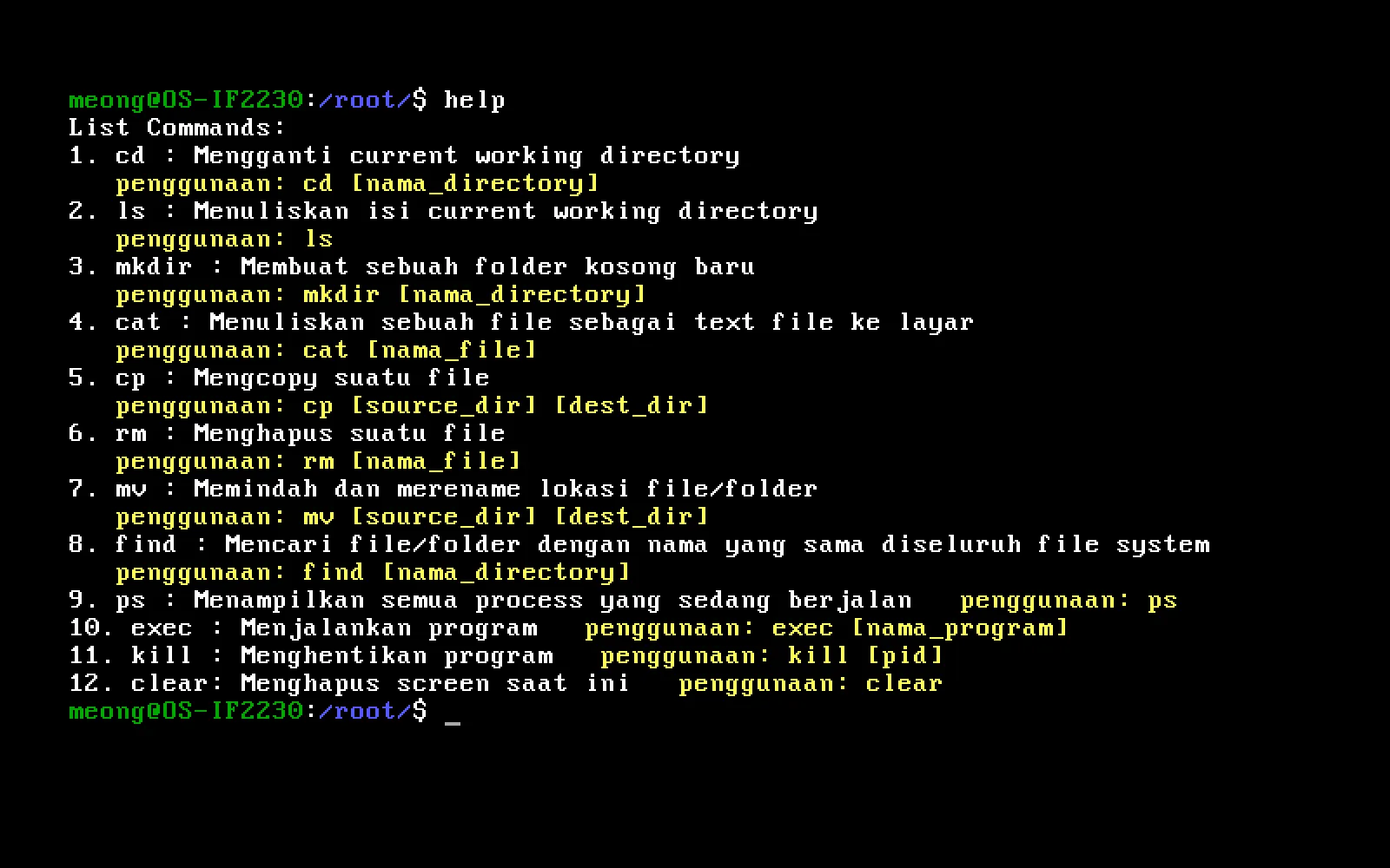 MeongOS: Learning What an OS Really Is screenshot 1