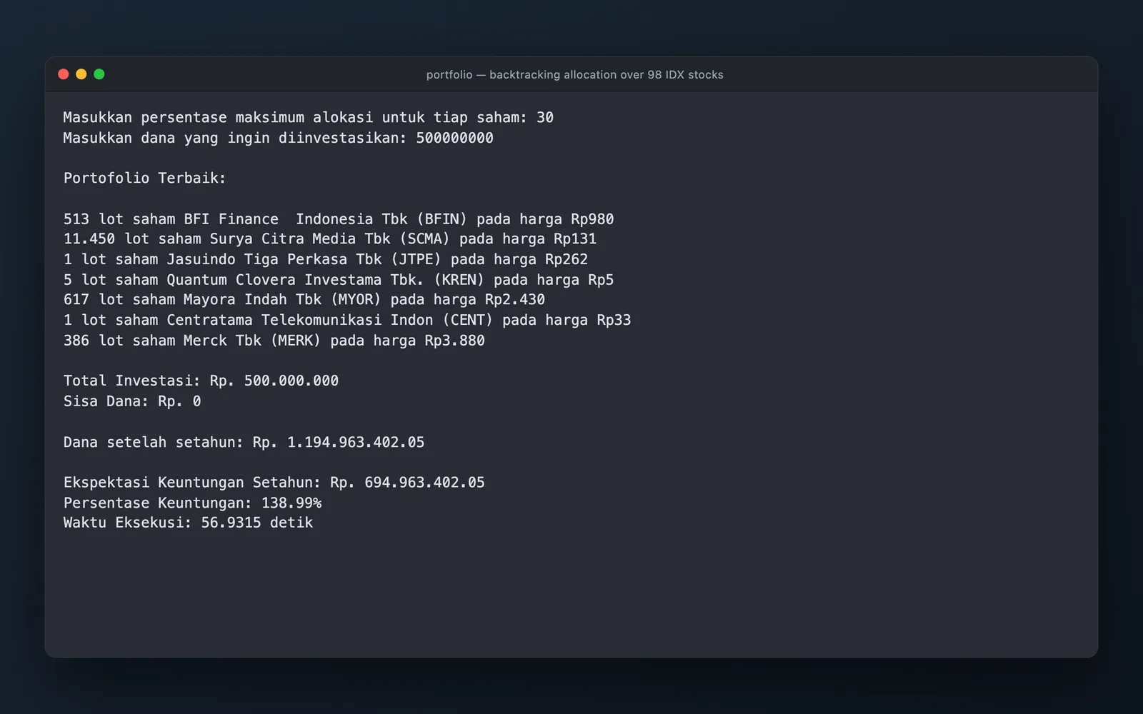 Portfolio Allocation: Best Within the Model screenshot 1